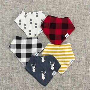 Chic Baby Bandana Bib Set - Red, Black, Yellow, Gray, White